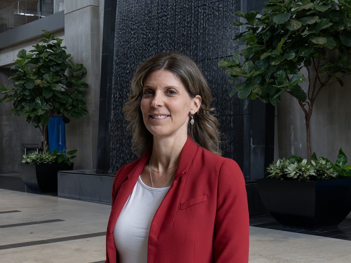 Manitoba Hydro’s Angela Driver on being a Winnipeg Ambassador - Angela Driver in Manitoba Hydro Place's iconic lobby (photo courtesy of Manitoba Hydro)