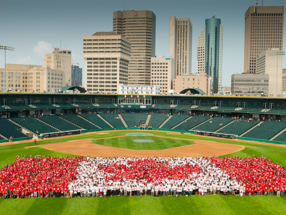 150 Things to do in Winnipeg this year during Canada's 150th anniversary of Confederation - Winnipeg's 2015 Living Canada Day Flag (Dan Harper)