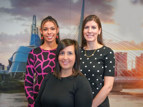 Happy Holidays from Tourism Winnipeg - Left to right: Annie Henry, Maria Paletta, Lynnea Adrian (Photo by Maddy Reico)